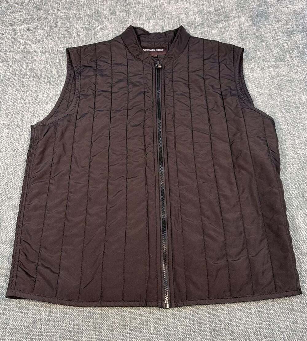 Michael Kors Quilted Lightweight Puffer Vest Black Size M Full Zip